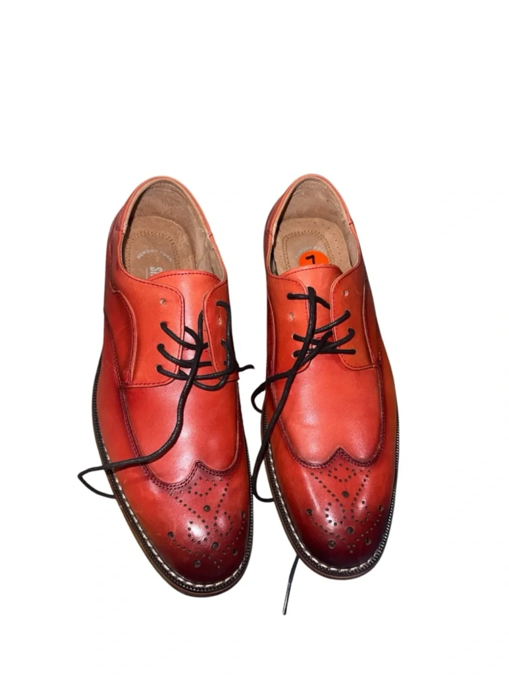 NEW Stacy Adams Fletcher Wingtip Oxford SZ-7 In Color CRANBERRY Leather